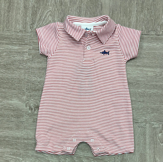 Saltwater Boys Red/White Stripe Romper