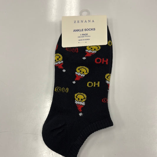 Smiley Face Santa Socks