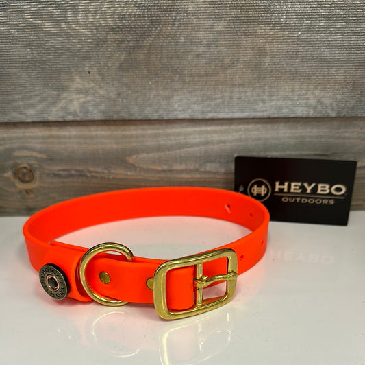 HEYBO Biothane Dog Collar Blaze Orange