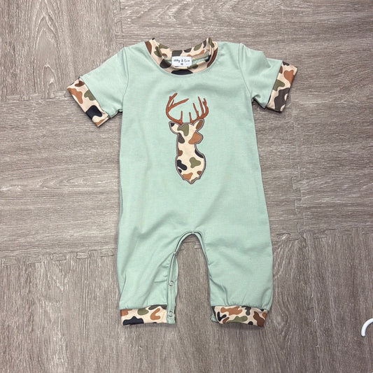 Camouflage Deer Appliqué Boy Romper