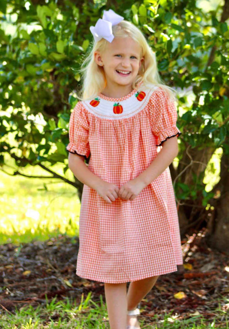 Orange Gingham Pumpkin dress