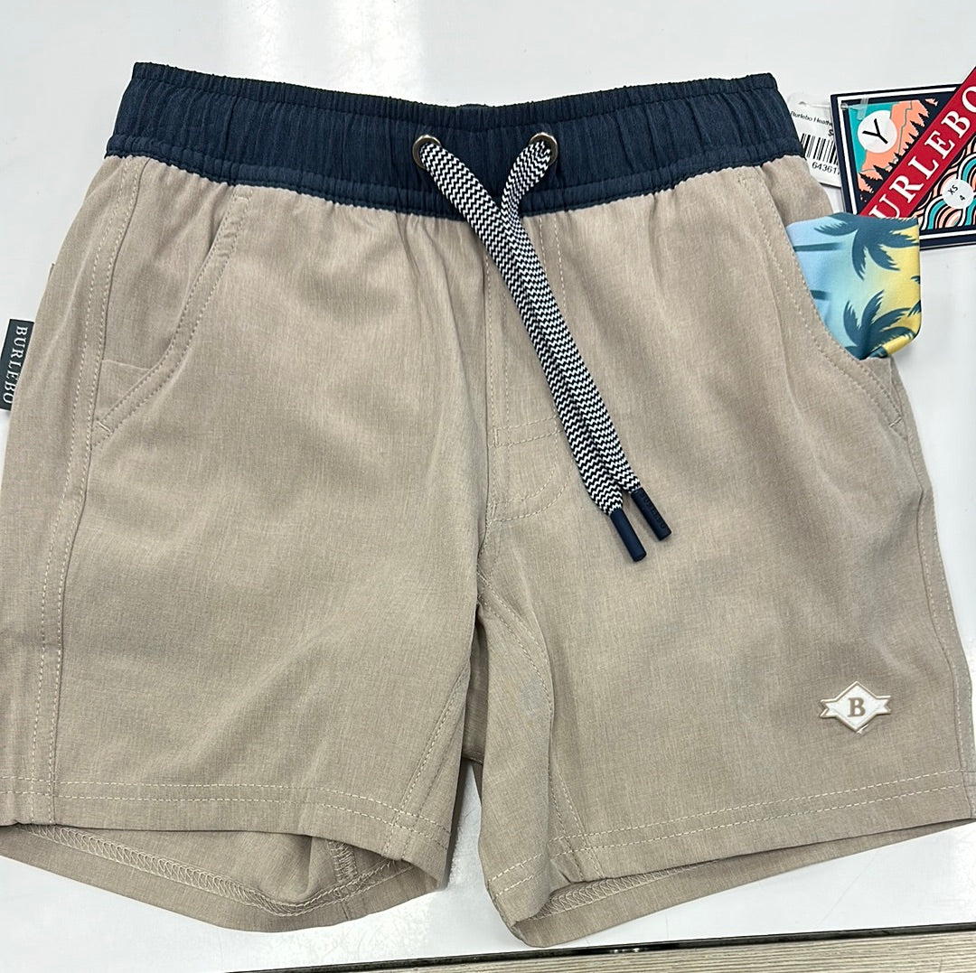 Burlebo Heather Khaki Athletic Shorts for Boys