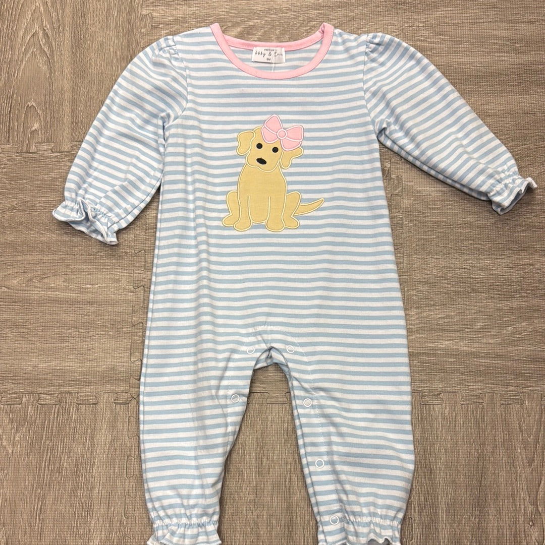 Girl’s Puppy Appliqué Romper