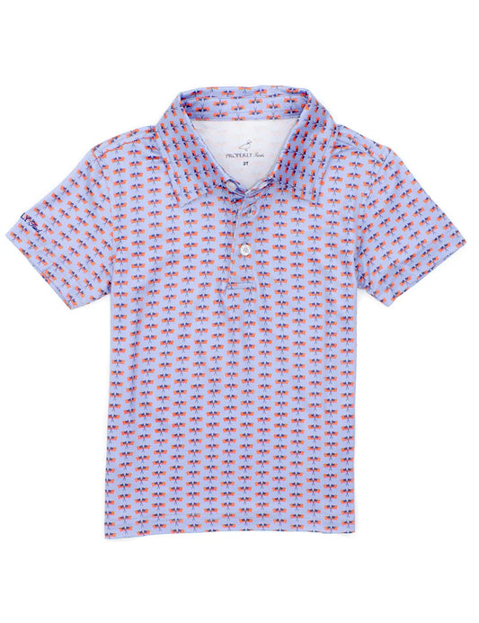 Properly Tied Boys Inlet Polo Freedom Flag