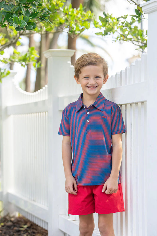 Saltwater Boys Banks Polo Navy/Red Stripe