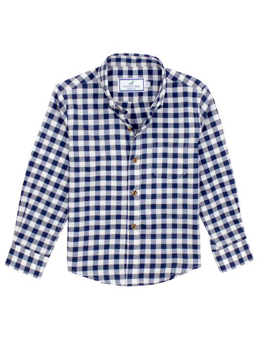 Properly Tied Boys Woodland Sportshirt Navy Pier