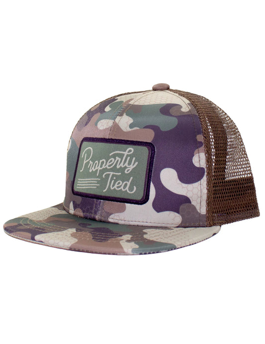 Properly Tied Trucker Hat Woodland Camo