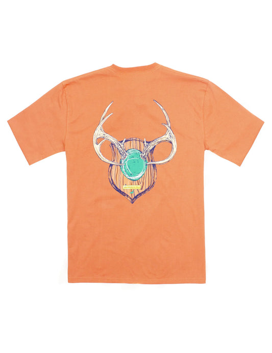 Properly Tied Boys Antler Mount SS Tee in Color Mango