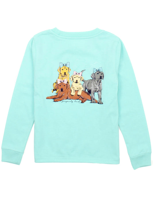 Properly Tied Puppy Pile LS Tee