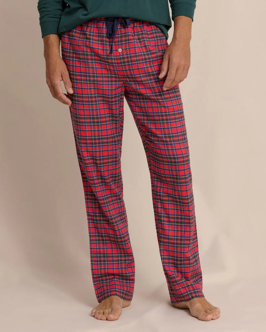 Southern Tide Crab Red Men's Tartan Lounge Pants
