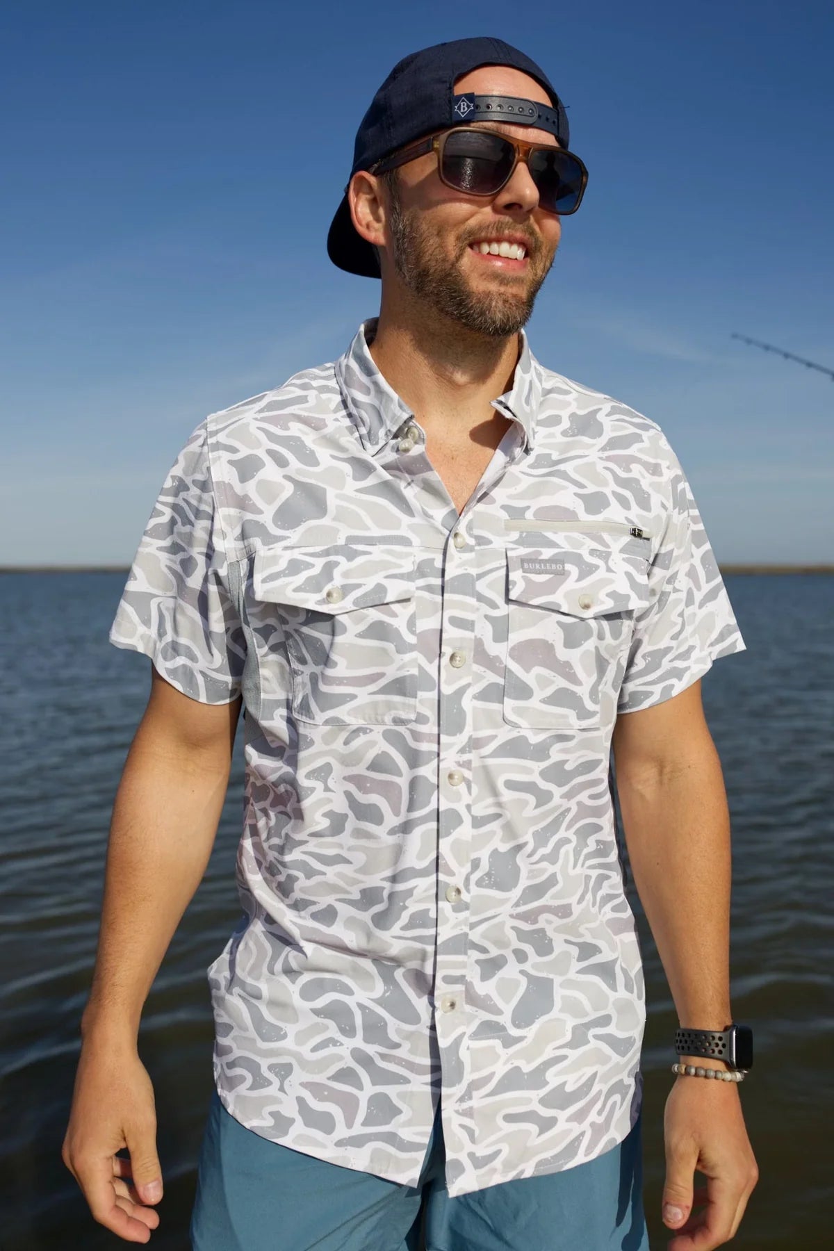 Burlebo White Camo Fishing Shirt