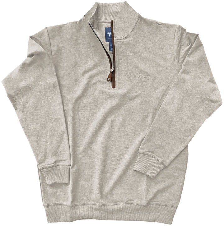 Coastal Cotton Beige French Terry Quarter Zip