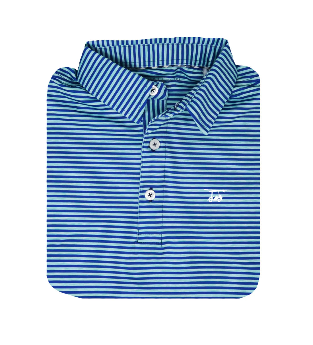 Bald Head Blues Heather Aruba w/Royal Stripes Polo