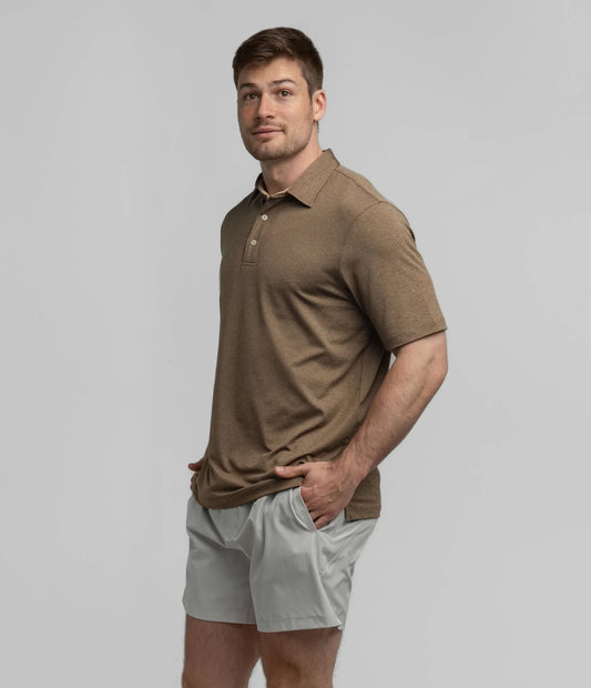 SSCO Grayton Heather Polo in Color Java
