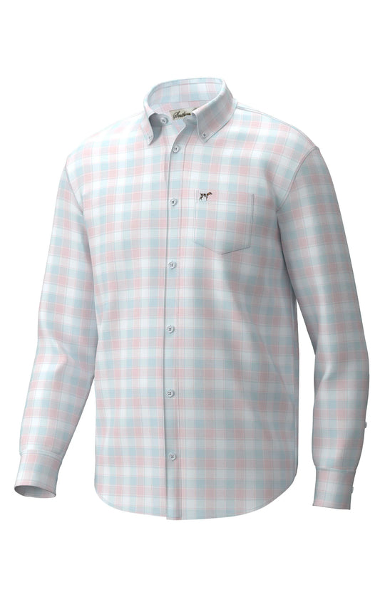 Southern Point Hadley Luxe Lite Long Sleeve Button Down- Watercolor Plaid