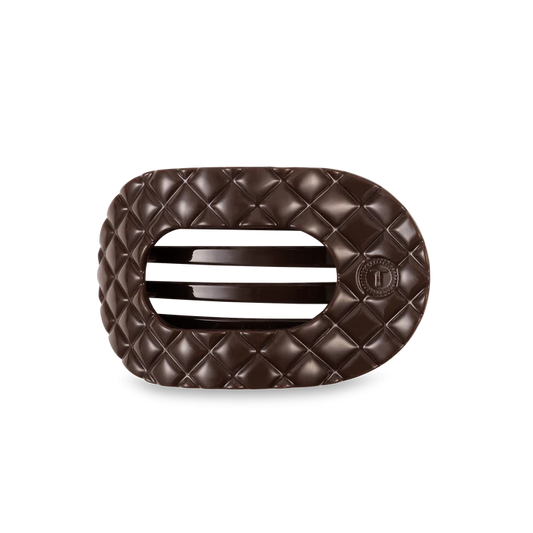 Teletie Truly Taupe Quilted Medium Flat Round Hair Clip