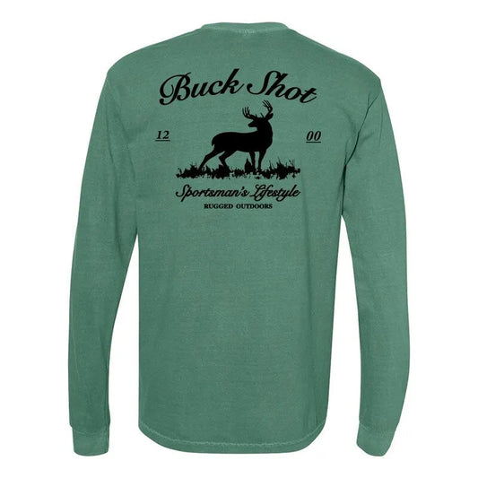 Buck Shot Apparel the Buckmaster Long Sleeve T-shirt Mountain Jade