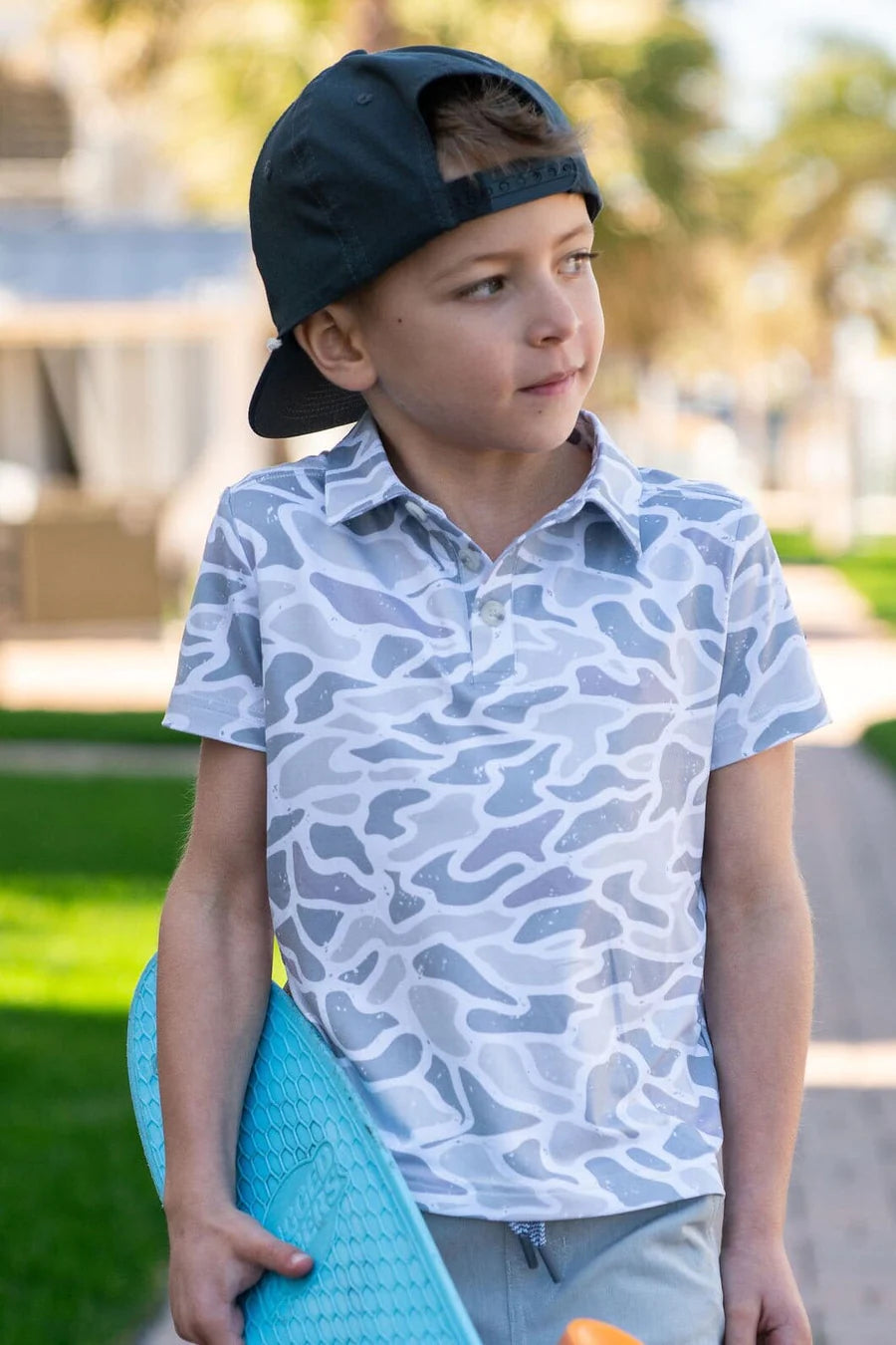 Burlebo White Camo Polo for Boys