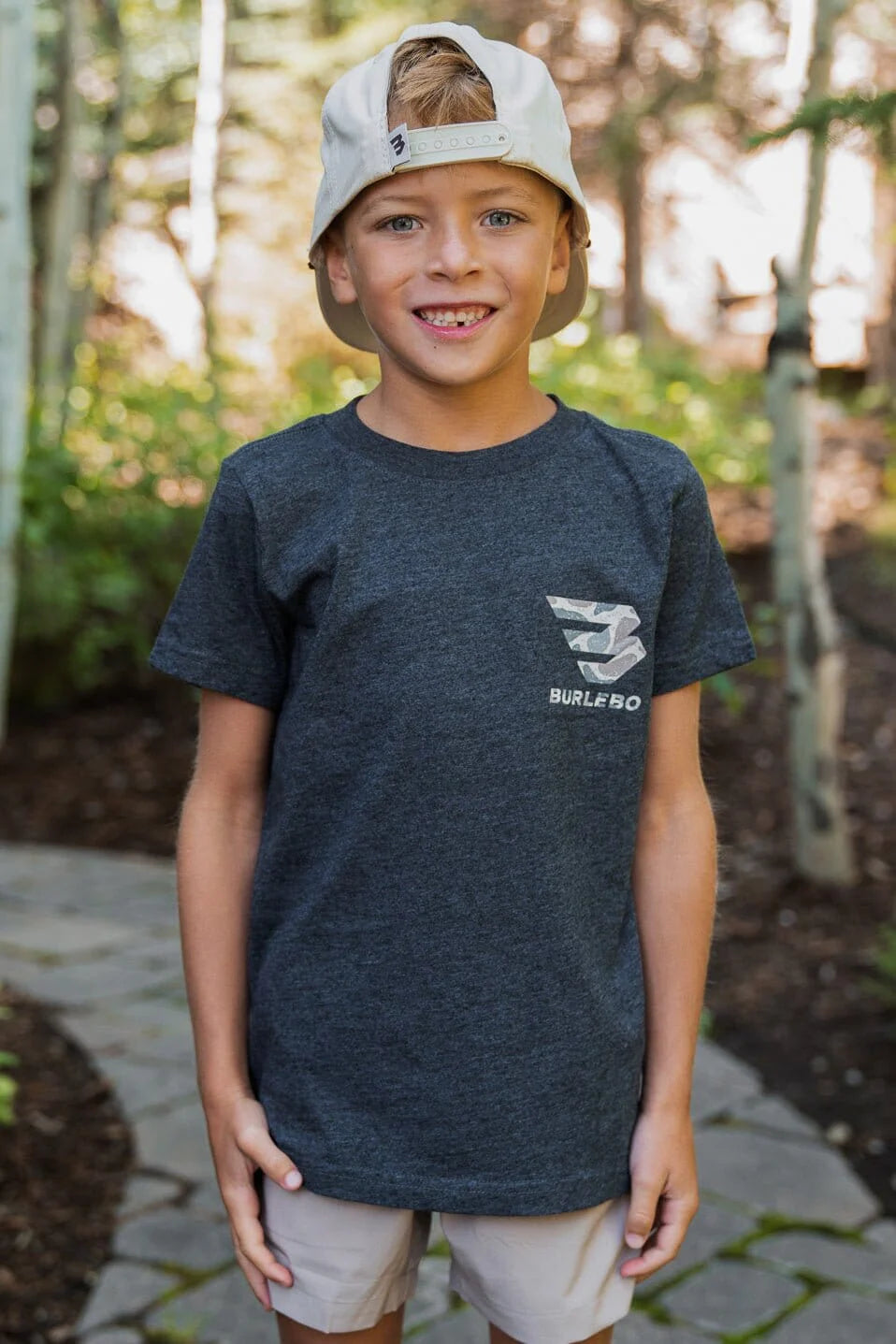 Burlebo Classic Deer Camo Signature Logo Tee Youth