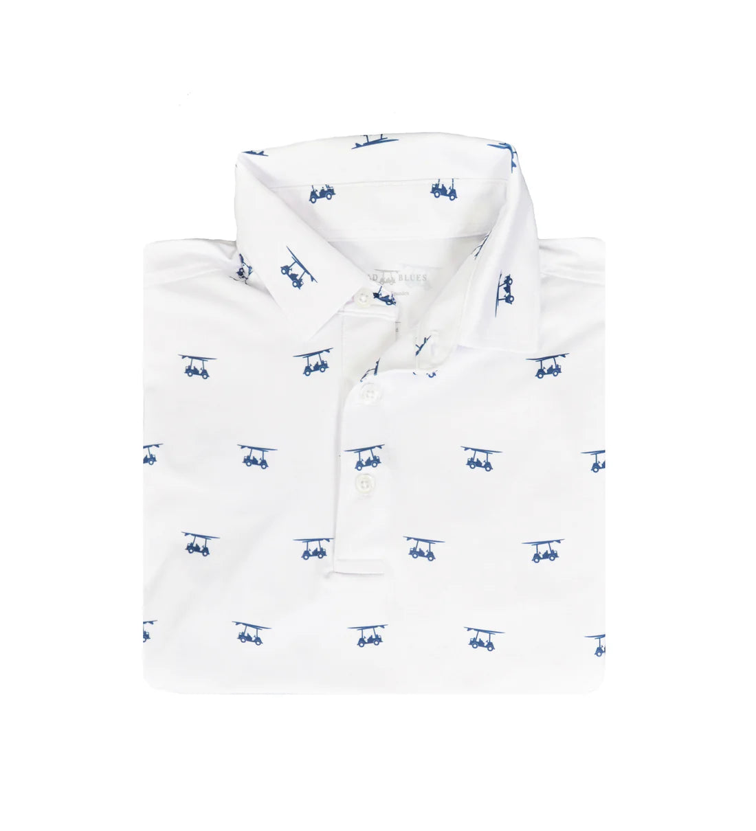 Bald Head Blues White Golf Cart Youth Polo